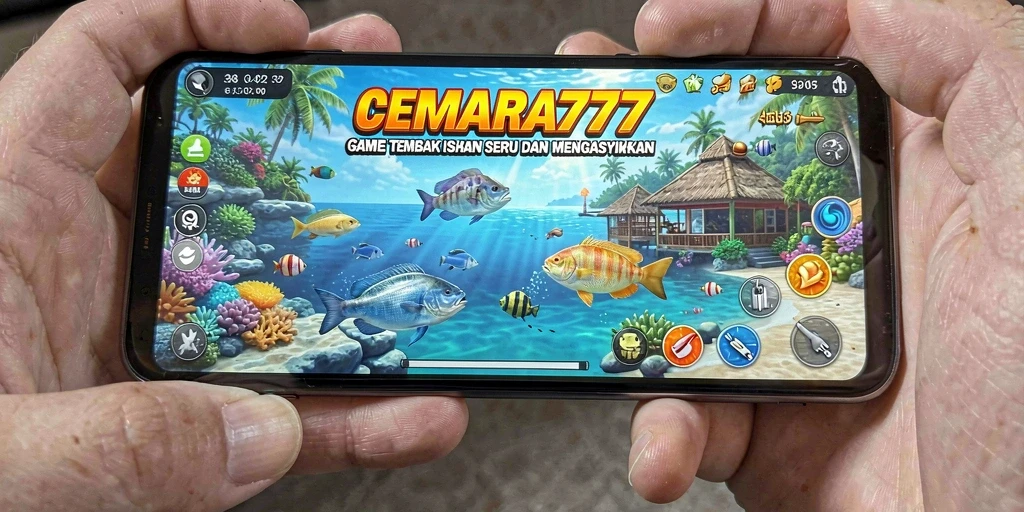 Screenshot CEMARA777 menampilkan gameplay seru Tembak Ikan.