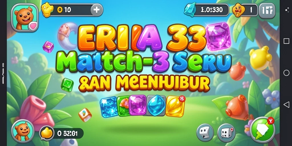 Screenshot CERIA33 yang menunjukkan serunya gameplay Match-3.