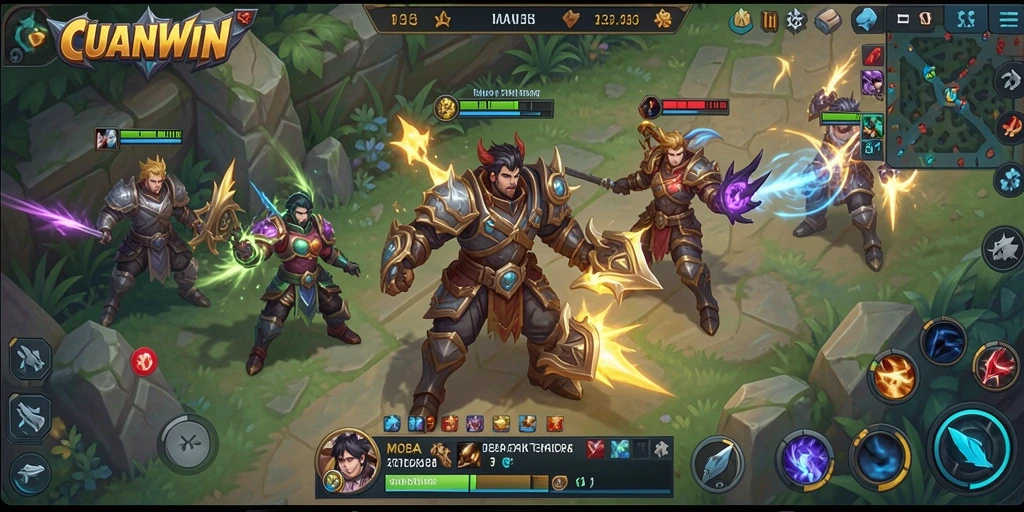 Screenshot CUANWIN menunjukkan aksi seru dalam pertarungan MOBA.