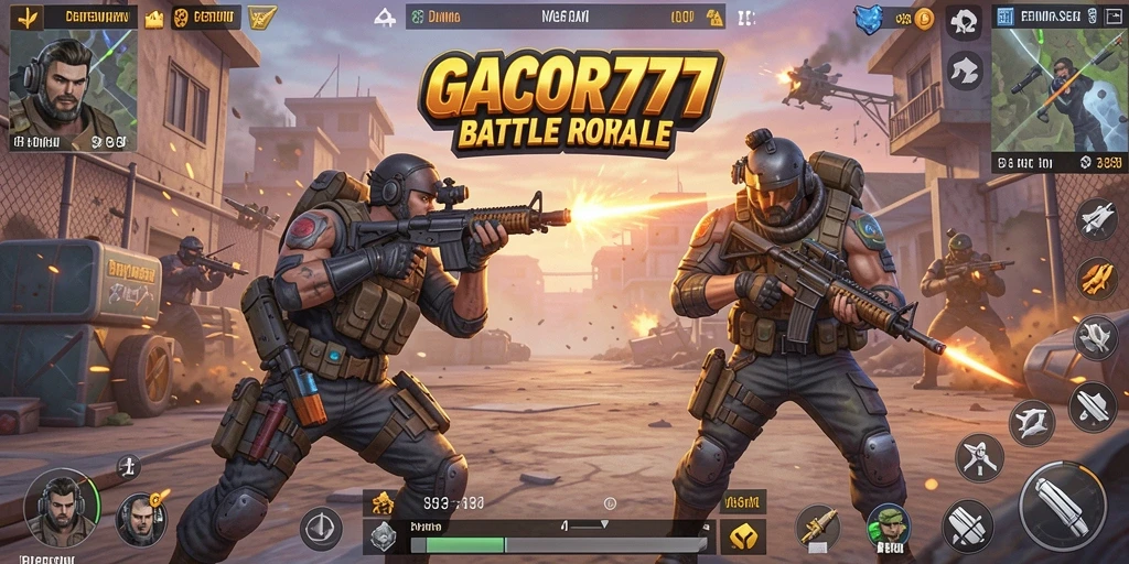 Screenshot GACOR777 menampilkan aksi seru dalam Battle Royale.