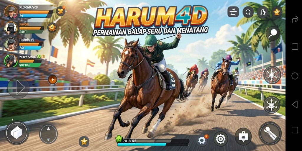 Tampilan menarik dari gameplay balap di HARUM4D yang penuh akselerasi.