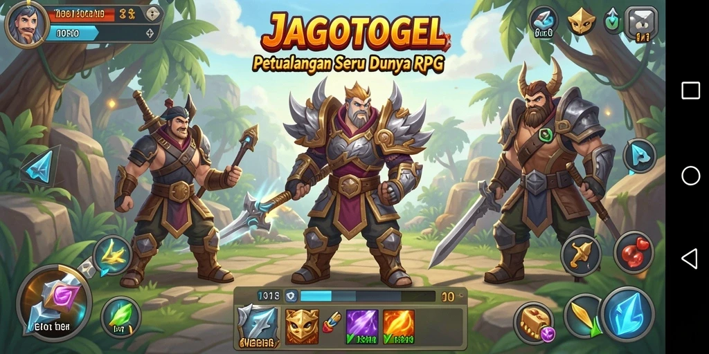Gameplay seru JAGOTOGEL dengan petualangan RPG yang mendebarkan.