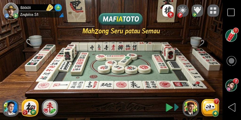 Tampilan gameplay seru MAFIATOTO dalam permainan Mahjong.