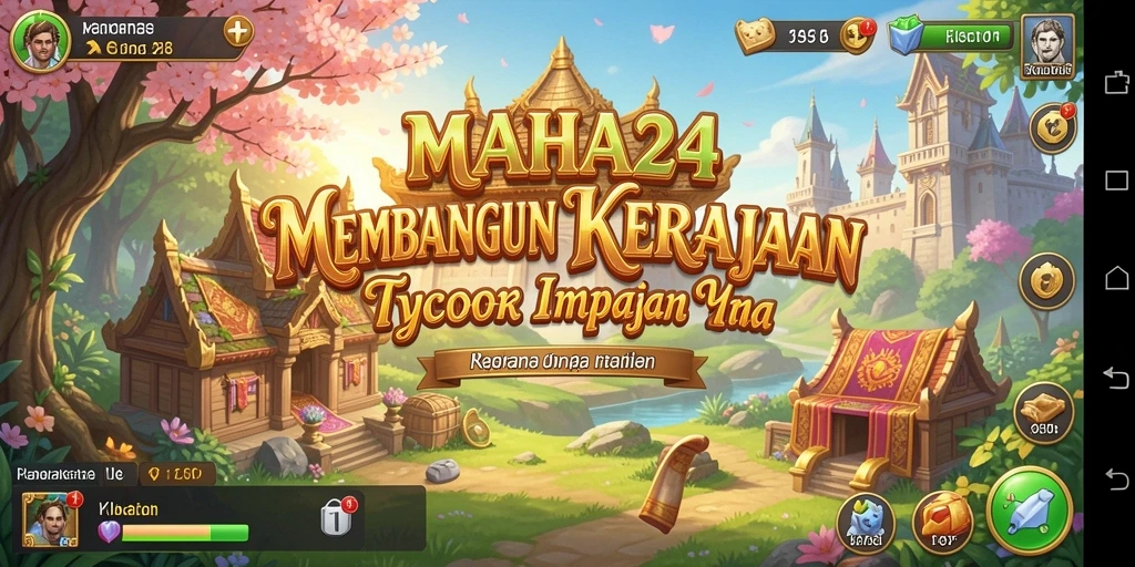 Screenshot gameplay MAHA24 menampilkan suasana bisnis yang dinamis.