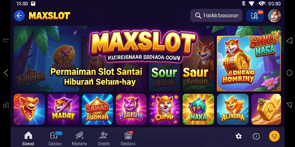 Tampilan menarik dari gameplay MAXSLOT dengan mesin slot yang beragam.