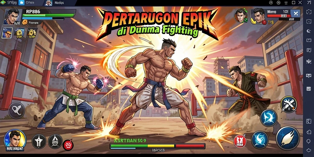 Tampilan gameplay RP886 menampilkan pertarungan yang epik dan mendebarkan.