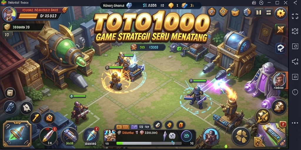 Screenshot gameplay TOTO1000 menampilkan momen pertarungan strategi yang intens.